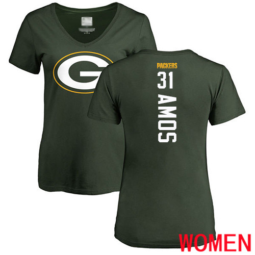 Green Bay Packers Green Women #31 Amos Adrian Backer Nike NFL T Shirt->nfl t-shirts->Sports Accessory